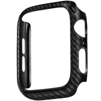 Предпазен калъф с шарка от въглеродни влакна за Apple Watch 44mm - черен