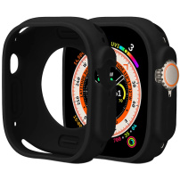 Защитен силиконов калъф за Apple Watch Ultra 49mm - черен