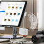 3в1 редукция с четец за карти - слот за SD / TF карта / USB-A към USB-C / Lightning - оранжева