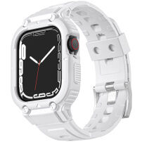 Устойчив Armor калъф с каишка за Apple Watch 41mm / 40mm / 38mm - бяло