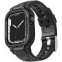 Устойчив Armor калъф с каишка за Apple Watch 45mm / 44mm / 42mm - черно