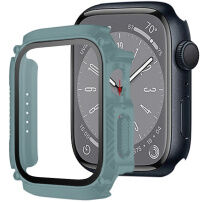 Устойчив Armor калъф със закалено стъкло за Apple Watch 45mm - петролено сив