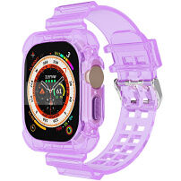 Устойчив калъф с прозрачна каишка за Apple Watch Ultra 49mm - лилаво