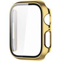 Метален защитен калъф със закалено стъкло за Apple Watch 41mm - златно