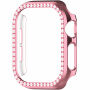 Металически калъф с инкрустирани камъни за Apple Watch 42mm (Series 10 / 11) - розов