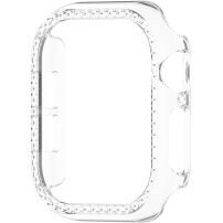 Лъскав калъф с инкрустирани камъни за Apple Watch 44mm - прозрачен