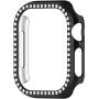 Металически калъф, инкрустиран с камъни за Apple Watch 45mm - черен