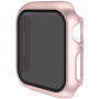 Метален калъф със закалено Anti-Spy стъкло за Apple Watch 41mm - розов