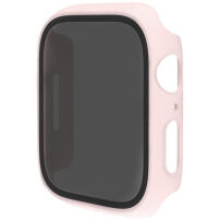 Матов калъф със закалено Anti-Spy стъкло за Apple Watch 45mm - светлорозово