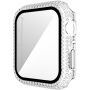 Калъф с камъчета със закалено стъкло за Apple Watch 38mm - прозрачно