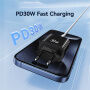 USAMS CC316 GaN Зарядно за бързо зареждане с портове USB-C / USB-A - 30W - бял
