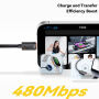 ESSAGER спираловиден оплетен Кабел за зареждане и данни - USB-C към USB-C - 1,8 m - черен