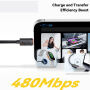 ESSAGER спираловиден оплетен Кабел за зареждане и пренос на данни - USB-C към Lightning - 1,8 m - черен