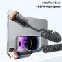 ESSAGER спираловиден оплетен Кабел за зареждане и пренос на данни - USB-C към Lightning - 1,8 m - черен