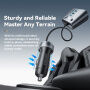 ESSAGER ES-CC22 зарядно устройство за кола с 2x USB-C / 3x USB-A портове и разклонител за гнездото на запалката - 150W - сиво