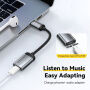 ESSAGER аудио и зареждаща редукция - Lightning към USB-C - сива