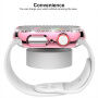 xDfind калъф, инкрустиран с камъни, със закалено стъкло за Apple Watch 45mm - розов