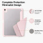 XDcase Калъф с origami Стойка и място за Apple Pencil за iPad Air 13" (2024-2026) / Pro 12,9" (2018-2022) - розов