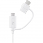 Oригинален Samsung кабел за пренос на данни и зареждане USB-A / USB-C / micro USB - 1,5 m - бял