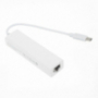 Адаптер от USB-C към USB 2.0 разклонител (3 порта) с Gigabyte ethernet адаптер за MacBook - бял