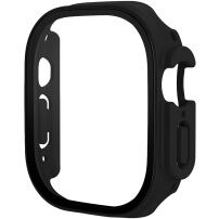 Матов калъф със закалено стъкло за Apple Watch Ultra 49mm - черен