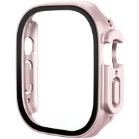 Металически калъф със закалено стъкло за Apple Watch Ultra 49mm - розов