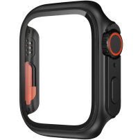 Калъф приличащ на Watch Ultra със закалено стъкло за Apple Watch 40mm - черно