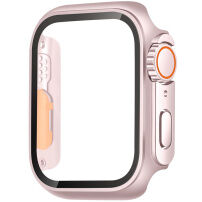 Калъф в стил Watch Ultra със закалено стъкло за Apple Часовник 40mm - розов