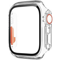 Калъф приличащ на Watch Ultra със закалено стъкло за Apple Watch 45mm - прозрачно