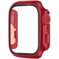 Калъф в стил Watch Ultra със закалено стъкло за Apple Watch 46mm - червен