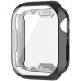 Метализиран калъф от мека пластмаса със защита на дисплея за Apple Watch 41mm - черно