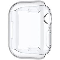 Гланцов калъф от мека пластмаса със защита на дисплея за Apple Watch 45mm - прозрачен