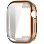 Метализиран калъф от мека пластмаса със защита на дисплея за Apple Watch 46mm - розово злато