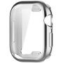 Металически калъф от мека пластмаса със защита на дисплея за Apple Watch 46mm - сребрист