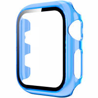 Прозрачен калъф със закалено стъкло за Apple Watch 42mm - синьо