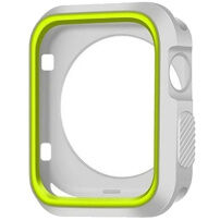 Защитен силиконов калъф за Apple Watch 42mm - бял - зелено