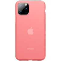 Baseus силиконов прозрачен кейс за iPhone 11 Pro Max - червен