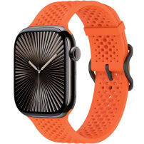 xDfind перфорирана силиконова каишка за Apple Watch 42mm / 41mm / 40mm / 38mm - оранжева