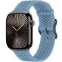 xDfind перфорирана силиконова каишка за Apple Watch Ultra 49mm / 46mm / 45mm / 44mm / 42mm - синя