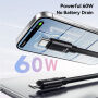 ESSAGER ES-X83 зареждащ и дата кабел и каишка - USB-C към USB-C - 30 cm - черен
