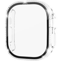 xDfind Калъф обсипан с камъни със Закалено стъкло за Apple Watch Ultra 49mm - прозрачен
