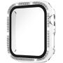 xDfind калъф с инкрустирани камъни със закалено стъкло за Apple Watch 46mm - прозрачен