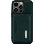 DG.MING 2в1 кейс със сваляемо магнитно портмоне за iPhone 13 Pro - тъмно зелен