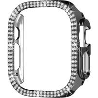 xDfind металически калъф инкрустиран с камъни за Apple Watch Ultra 49mm - черен