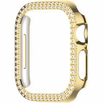 xDfind металически калъф, инкрустиран с камъни за Apple Watch 41mm - златист