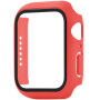 xDfind матов калъф със закалено стъкло за Apple Watch 41mm - червен