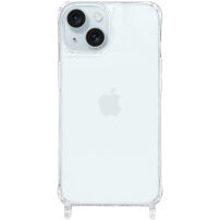 Прозрачен кейс с държачи за връзка за iPhone 15 - прозрачен