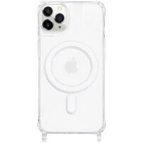 Прозрачен кейс с държачи за връзка и MagSafe за iPhone 11 Pro - прозрачен