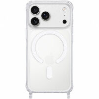 Прозрачен кейс с държачи за връзка и MagSafe за iPhone 17 Pro Max - прозрачен