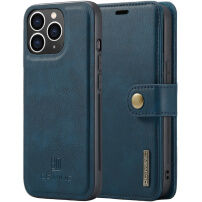 DG.MING 2в1 сваляем флип калъф за iPhone 13 Pro Max - синьо